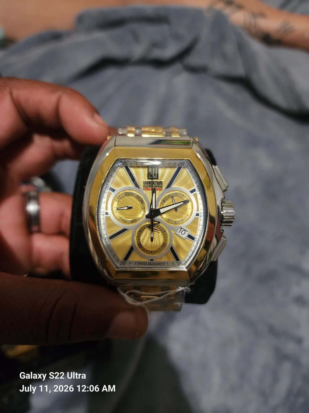 Invicta Jason Taylor Limited Edition Two-Tone Gold and Silver Chronograph Watch